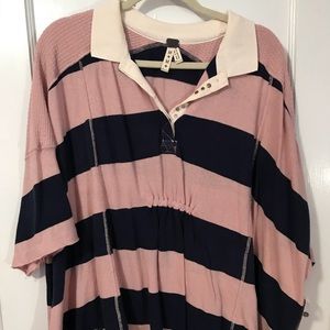 Free People flowing collared shirt